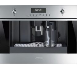SMEG CMS6451X Built-in Bean-to-Cup Coffee Machine - Stainless Steel & Black Glass